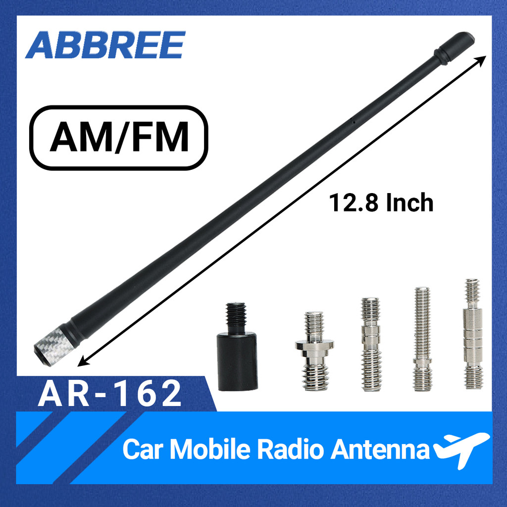 Abbree Ar-162 Car Mobile Radio Antenna High Gain Flexible Rubber Vehicle Am Fm Antenna For Jeep