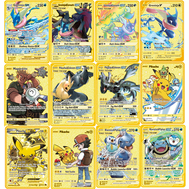 27 Styles Pokemon Greninja Pikachu GX EX Stainless Steel Metal Toys Hobbies Hobby Collectibles Game 