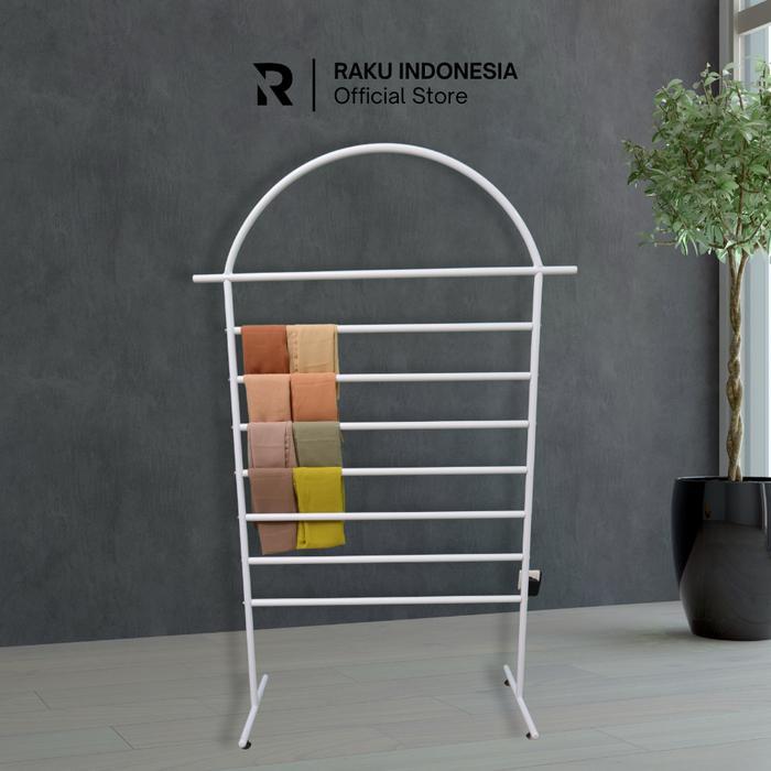 RAK HIJAB OVAL - GANTUNGAN JILBAB BESI KOKOH & MINIMALIS / RAK TOKO SWALAYAN /DISPLAY HIJAB - RAKUIN