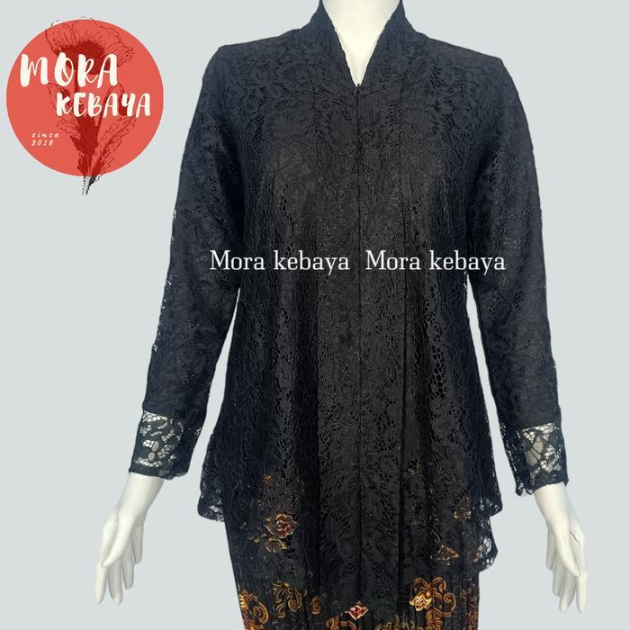 [Voucher] kebaya encim modern resleting depan khusus hitam