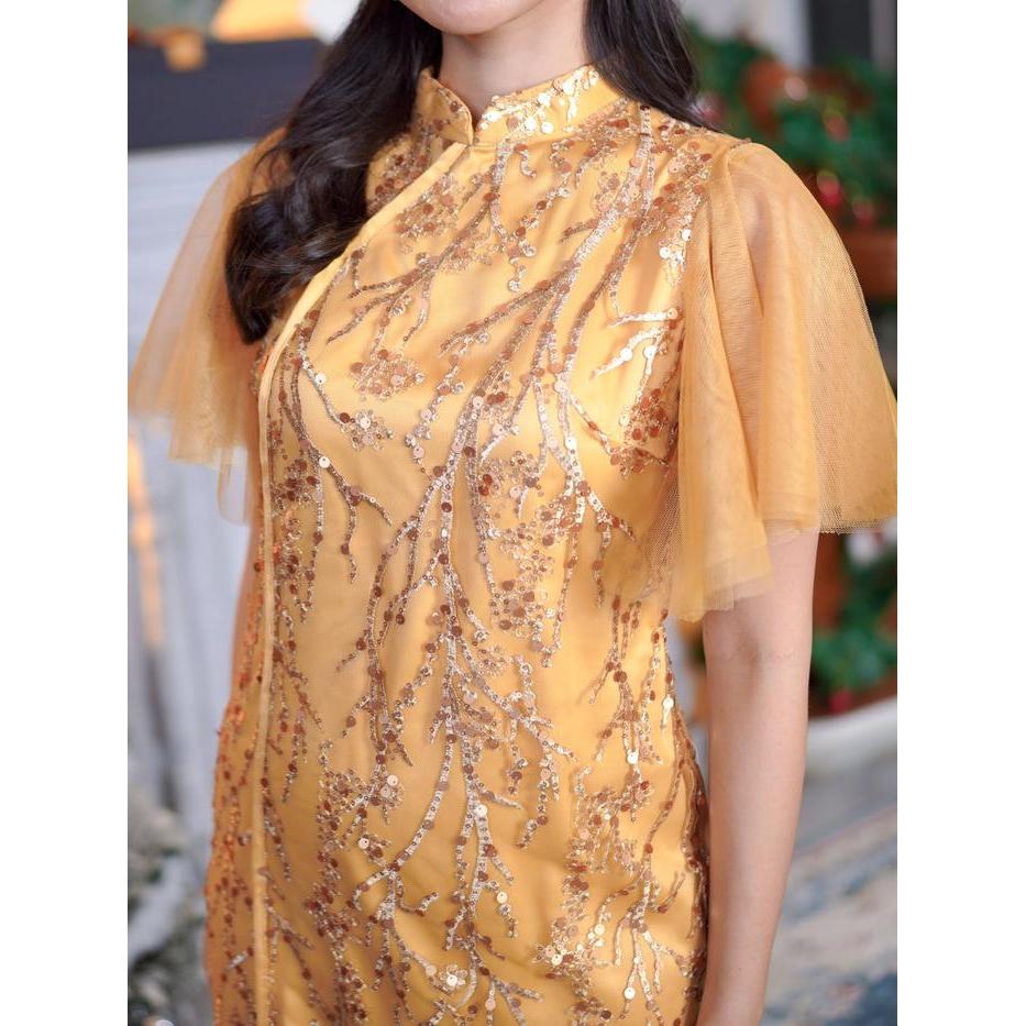 [Voucher] Miss Nomi - Aileen Dress Pesta / Long Dress Natal / Kondangan Formal Wanita Gaun Midi