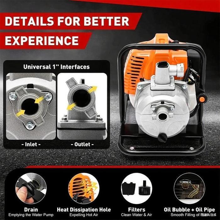 TSURU Mesin Pompa Air Bensin Outdoor Mesin Sedotlrigasi Empang Sawah Mesin gering 1 inch Pompa Air