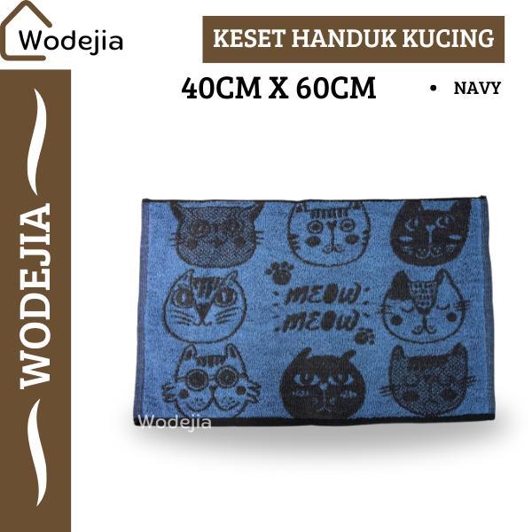 [Wodejia] Keset Kaki Bahan Handuk Tebal Karakter Kucing Size 40X60 Cm Keset Dapur Menyerap Air