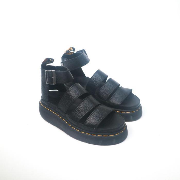 DR MARTENS CLARISSA II QUAD BLACK MILLED NAPPA SENDAL SANDAL DOCMART WANITA PRIA