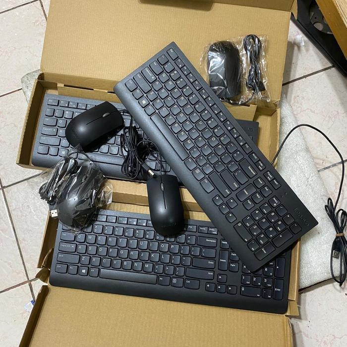 KEYBOARD+ MOUSE ORIGINAL PC LENOVO 90-100% MULUS DARI PC LENOVO