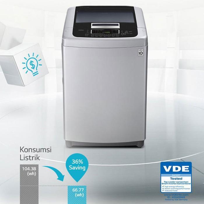 92ql- Lg T2108Vspck - Mesin Cuci 1 Tabung Lg Smart Inverter 8 Kg T2108 Vspck