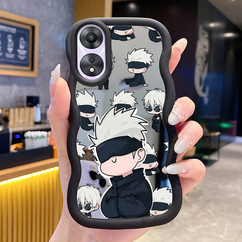 Casing Untuk OPPO A78 Case Casing HP Pola Anime Pria Kesing Cesing Macaron Mirror Kasing Silikon Sof