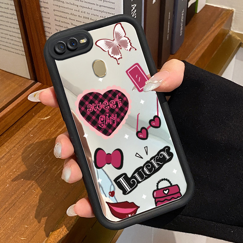 Casing Hp Untuk OPPO A7 OPPO A5s OPPO A12 OPPO A12S A11k Case HP Casing pola Cinta Pink Kesing Kasin