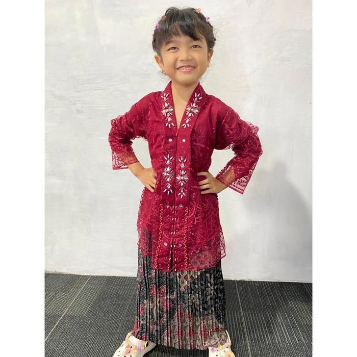 (FREE HIJAB)kebaya encim anak/KEBAYA ANAK TANGGUNG 3-12 TAHUN/kebaya brukat anak/kebaya pesta