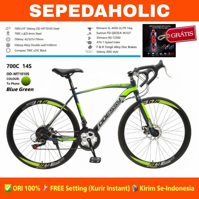 Sepeda Roadbike Balap ODESSY MT 1010S (Steel, 14 Speed, Rem Cakram)
