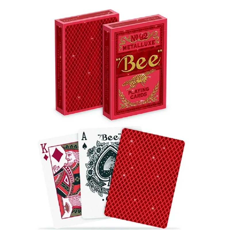 Bee Metalluxe Red Playing Cards Deck USPCC Poker Collection Card Games Magic Tricks