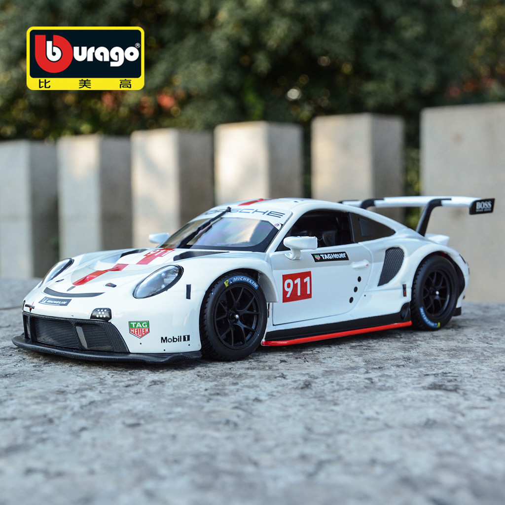 Bburago 1:24 Porsche 911 RSR racing edition die casting alloy car model Art Deco Collection Toy
