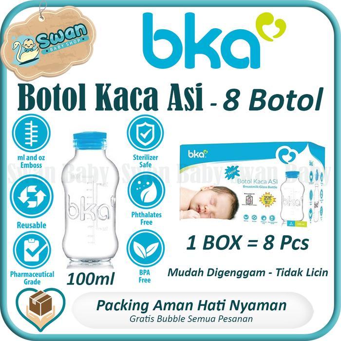 BKA Breastmilk Glass Bottle 100ml Isi 8