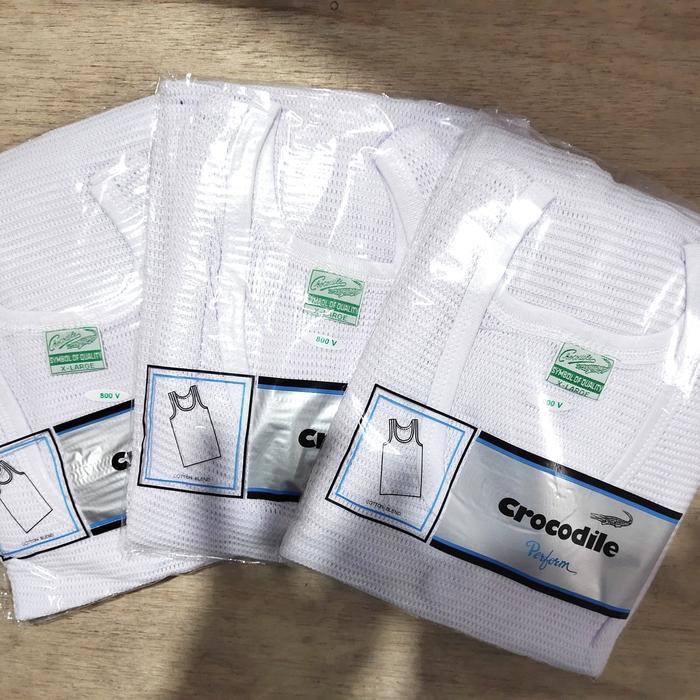 5ebh- Singlet Crocodile Jala Putih, Singlet Jala Crocodile, Original, Asli 800 Pt Sinta