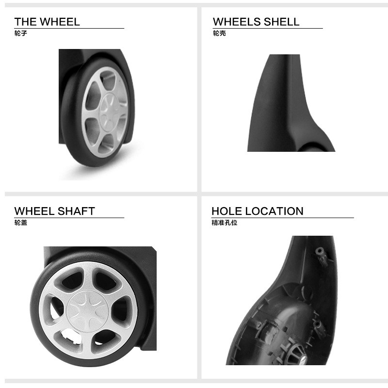 Luggage Rubber Wheels Board Casters Luggage Accessories Suitcase Castors Replacement Luggage Wheels 