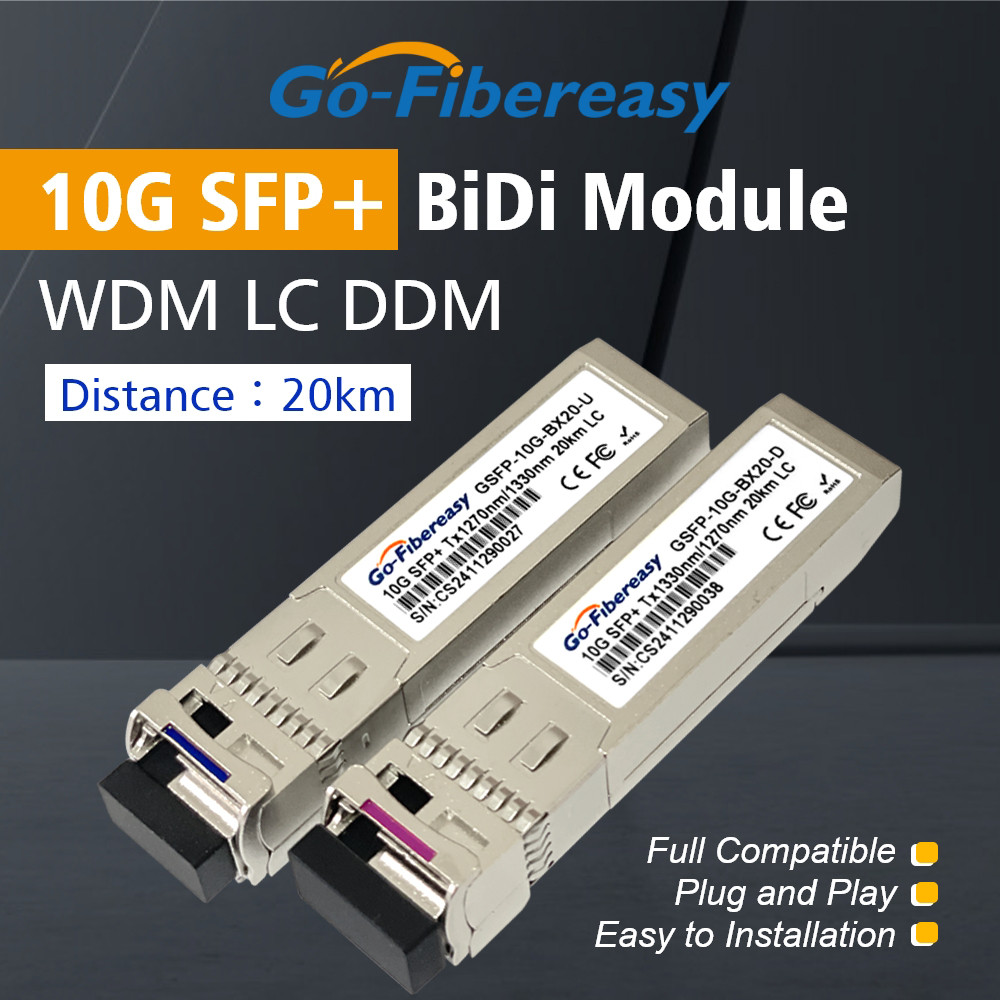 Sfp 10Gb Bidi Lc Wdm Module 10Km/20Km/40Km~100Km Tx1270/Rx1330Nm Sfp+ Transceiver Compatible With