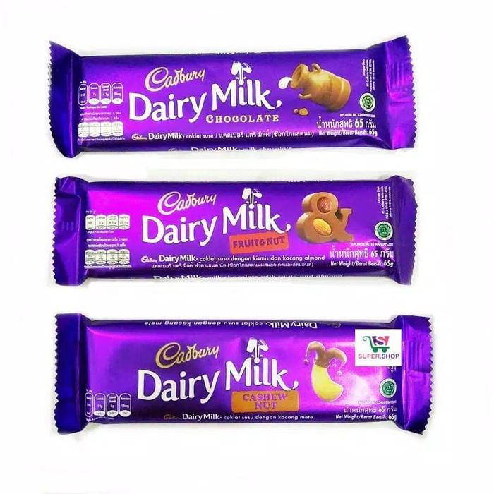 (ORIGINAL) HYA CADBURY DAIRY MILK 65 GRAM TERMURAH TERPOPULER