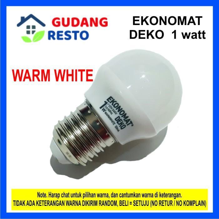 COD Lampu Bohlam LED 1 watt WARM WHITE / DAYLIGHT / PUTIH TERANG bola lampu tidur EKONOMAT DEKO