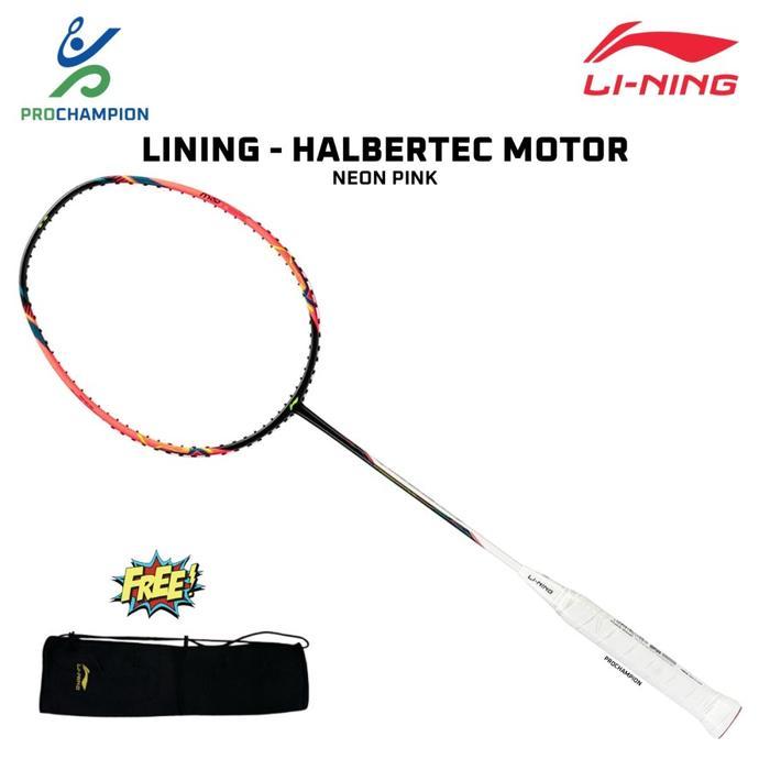 New  Raket Badminton Lining Halbertec Motor Neon Pink