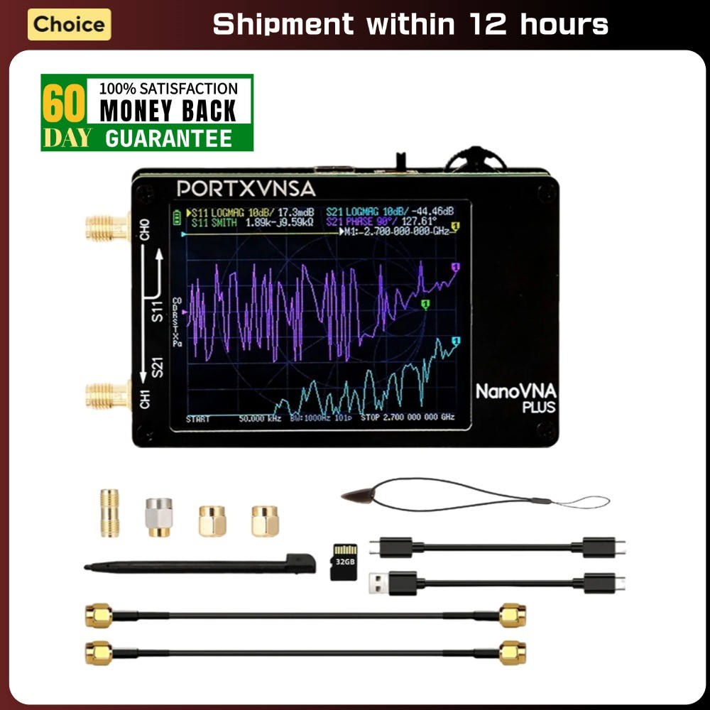 50Khz-2.7Ghz Vector Network Analyzer Rechargeable Nanovna Plus Antenna Analyzer Spectrum Analyzer