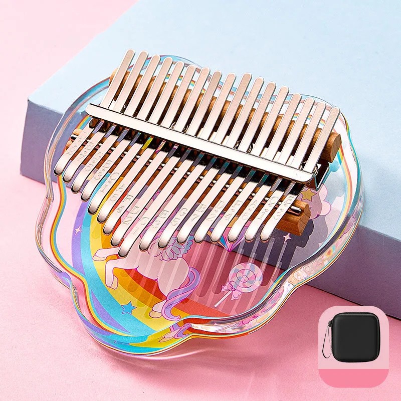 Professional Kalimba 17 21 Keys Sakura Kalimba 21-Tone Thumb Piano Crystal Acrylic Kalimba Finger