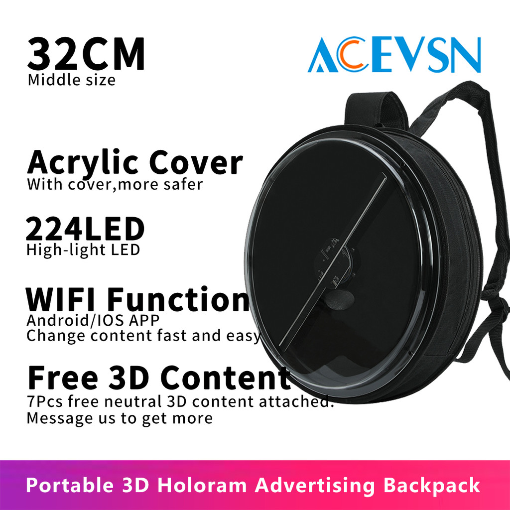 Portable Backpack hologram fan WIFI 3D hologram projector for Christmas Event led fan hologram