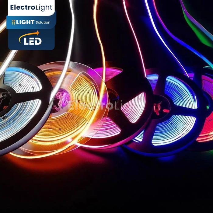 LAMPU LED STRIP COB 12VOLT DOTLESS 5METER MERAH BIRU HIJAU KUNING UNGU