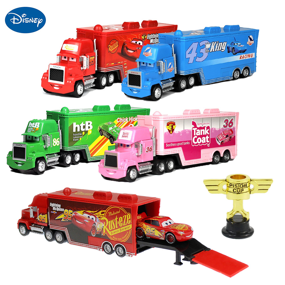Pixar Cars 3 Container truck Disney Toys Lightning Mcqueen Racing Family Collection Flo Diecast