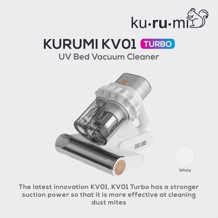 92ql- Kurumi Kv01 Turbo Bed Vacuum Cleaner Dengan Layar Led Dan Air Freshener Aroma Tablet