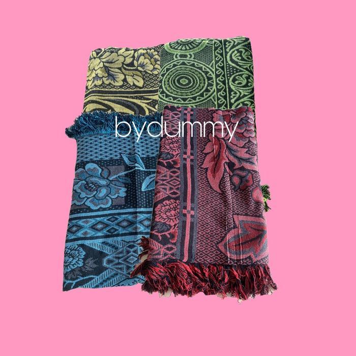 Diskon Hambal Tenun Import / hambal rajut karpet lantai besar motif pelangi warna biru merah hijau