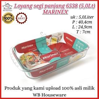 Loyang kaca segi panjang tahan panas 6538 5,3 Liter MARINEX