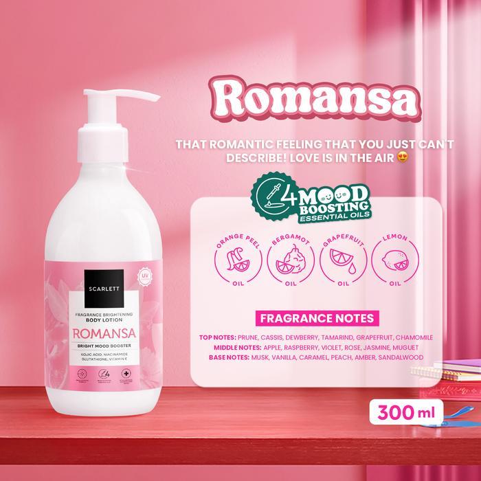 75r2- Scarlett Whitening New Fragrance Brightening Body Lotion Bright Mood Booster Romansa