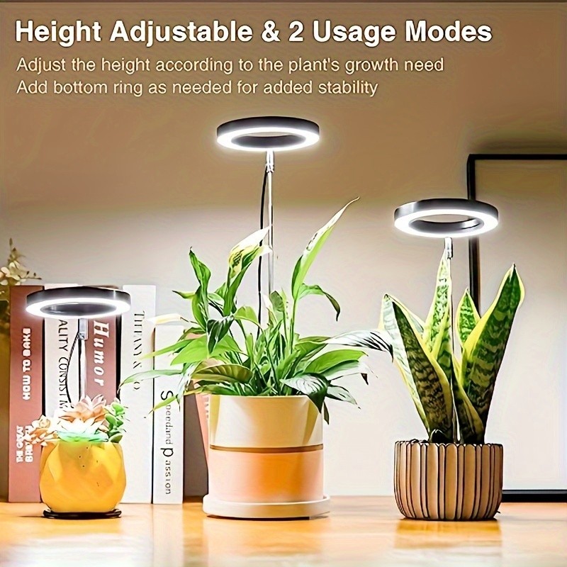 Grow Light Full Spectrum Light Led Grow Indoor Height Angle Adjustable Ring Grow Light Timer Height
