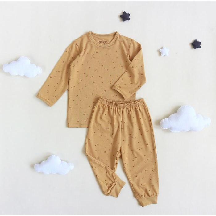 asj7- Emico Tencel Toddler Pyjamas Set Baby - Pjs Piyama Anak Balita Bayi