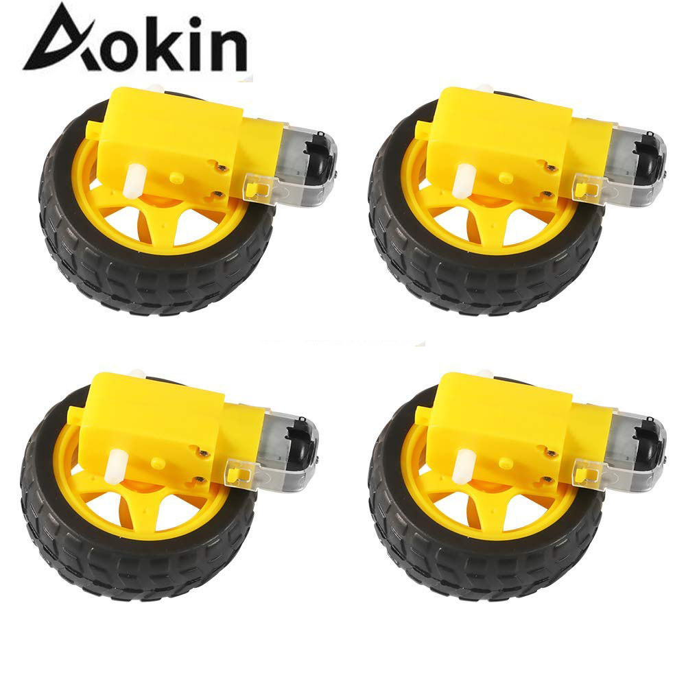 Dc Electric Motor With Tt Motor Tire Wheel 3-6V Dual Shaft Gear Motor Tt Magnetic Gearbox Engine For