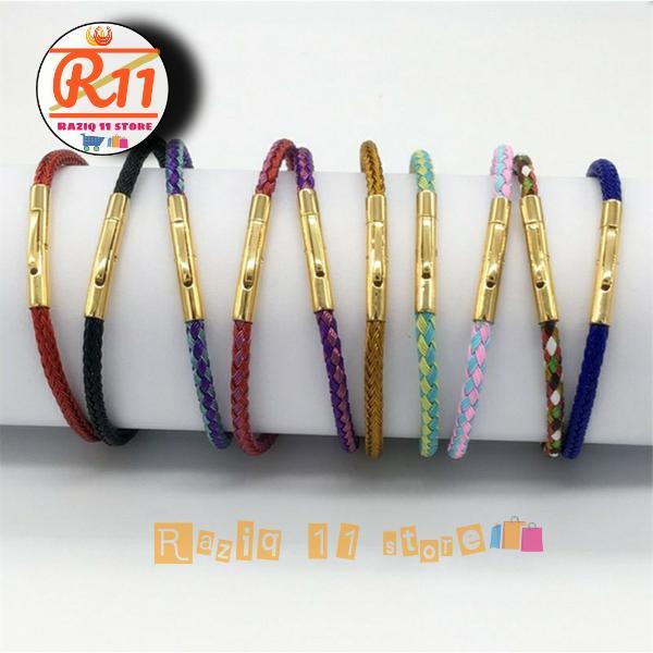 e64c- Gelang Tali Kawat Waterproof Anti Air Untuk Liontin Huruf Dan Emas Bracelets
