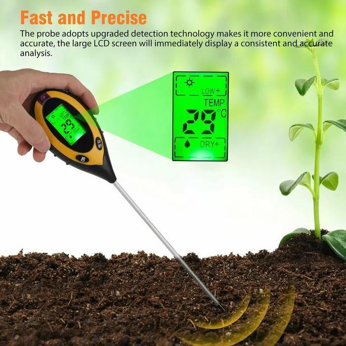 Digital Soil Ph Meter 4In1-Ukur Ph Tanah-Soil Analyzer Hidroponik
