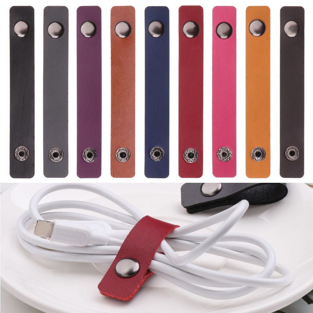 Cord Organizer 10*1.5cm Work Travel Accessories Earphone Wrap Winder Wire Ties Tie Wraps Keeper Leat