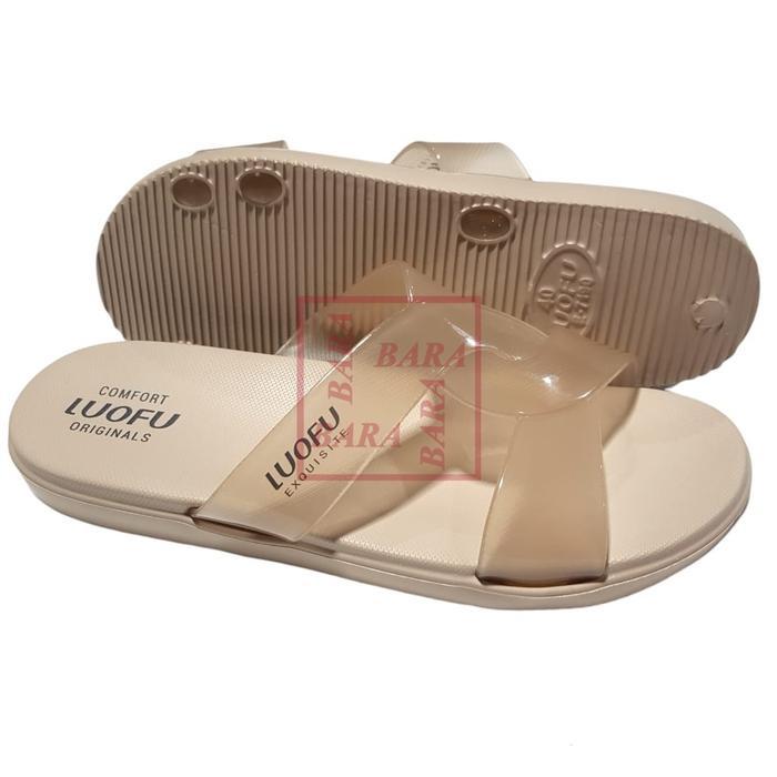 Luofu Sandal Kokop Transparant Wanita Import E7190Bt-Bw (D5)