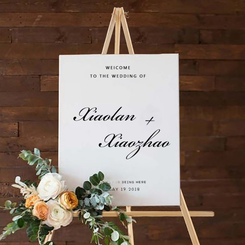 Mr Mrs Wedding Love Wood Display Easels Rustic Wedding Engagement Decor Frame Painting Poster Weedin
