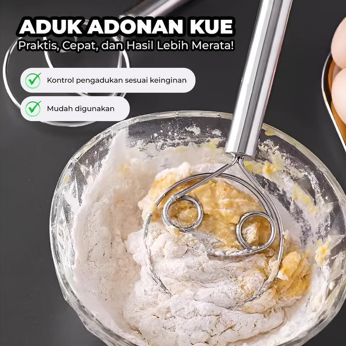 Pengaduk Adonan Serbaguna Pengaduk Tepung Stainless Steel dan Produk Tepung