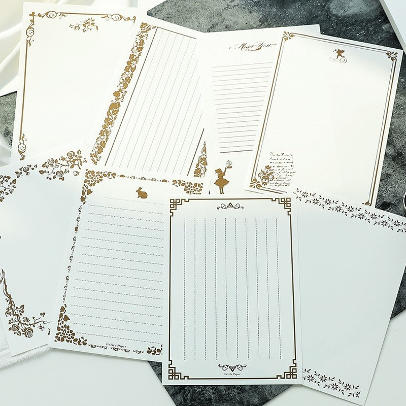8sheets/lot A5 Letter Papers Stationery Retro Classic Writing Paper Woodfree Paper Kraft Paper Cambr