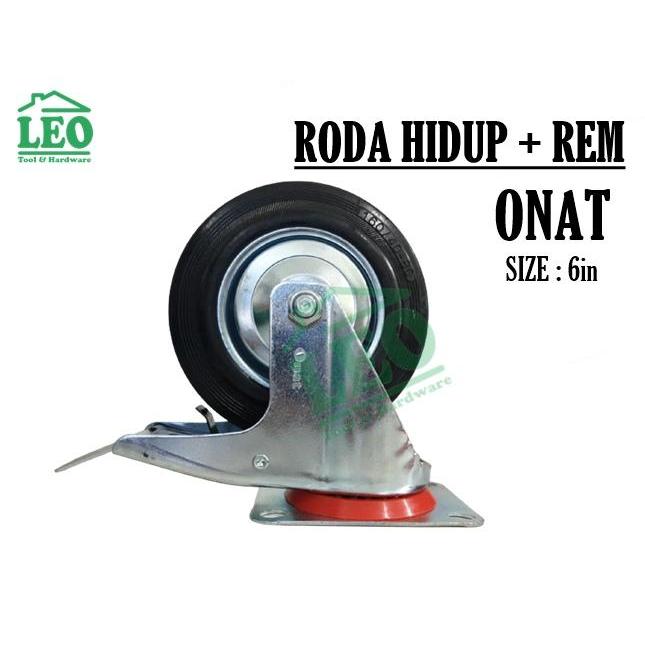 Roda REM gerobak Troli Karet 6 inch Hidup