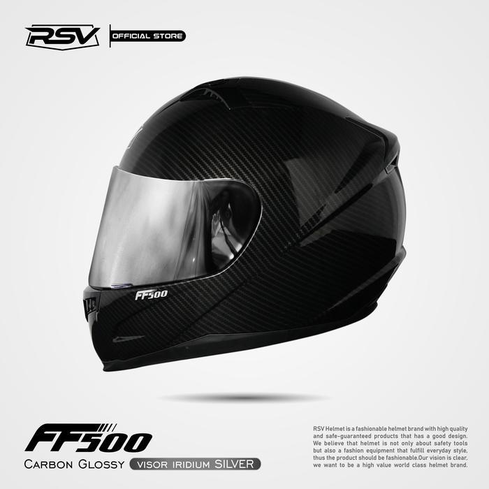 Helm Rsv Ff500 Carbon Glossy Paket Ganteng - Full Face Motorcycle
