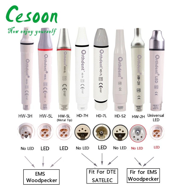 Dental Ultrasonic Scaler Handpiece Detachable Piezo Scaling Handle
