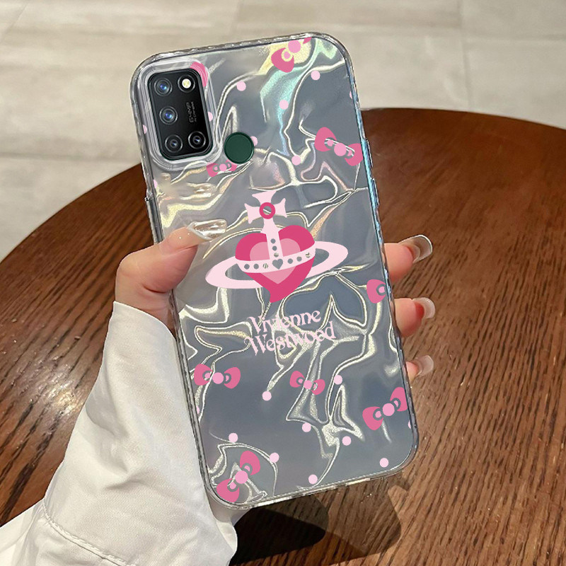 Casing Hp Realme 7i Realme C17 Case Casing Pola Asap ungu HP Kasing Kasus ponsel transparan mewah Si