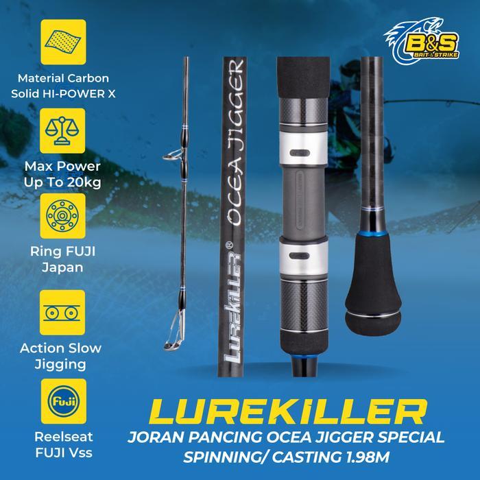 Lurekiller Ocea Jigger Joran Pancing jigging spesial bahan Hi-Power X 1.98m ring guide FUJI 662C