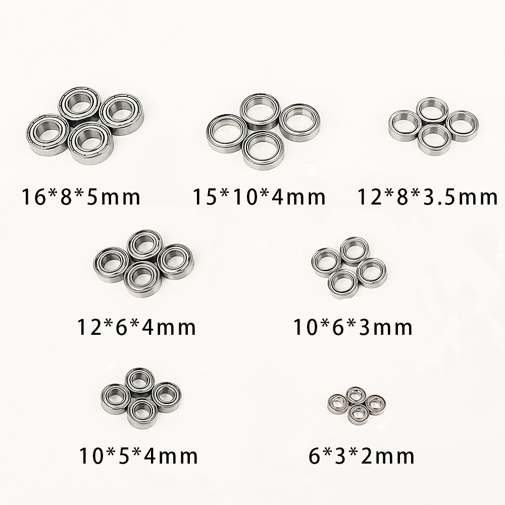 4Pcs/Lot Rc Car Chrome Steel Sealed Bearing Kit 6X3X2 3X6X2 10X5X4 5X10X4 10X6X3 6X10X3 12X6X4