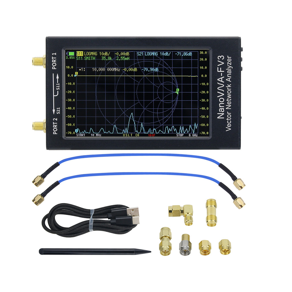 Portable Vna Vector Network Analyzer Nanovna-F V3 1Mhz-6Ghz For Mf/Hf/Vhf/Uhf/Shf Antenna
