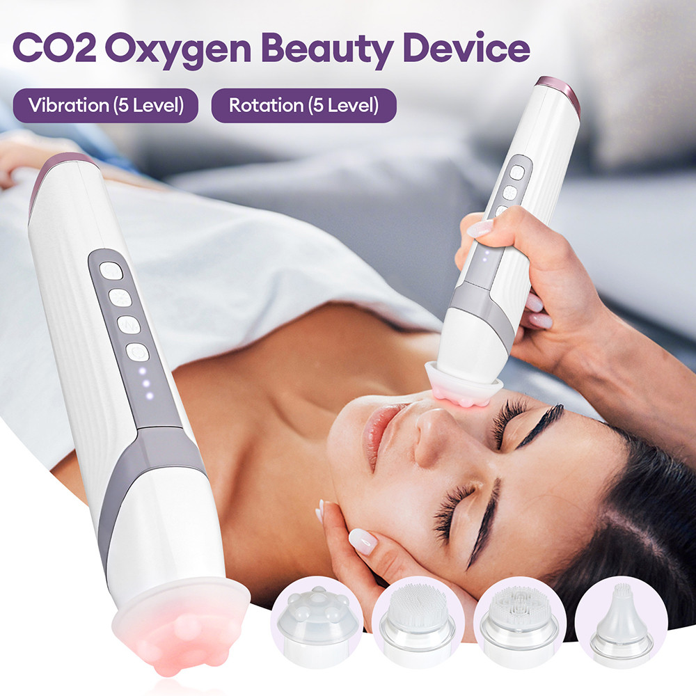 4 Tips Co2 Bubble Pen Aqua Skin Face Cleansing Spa Beauty Device Co2 Pods Massager Portable Oxygen